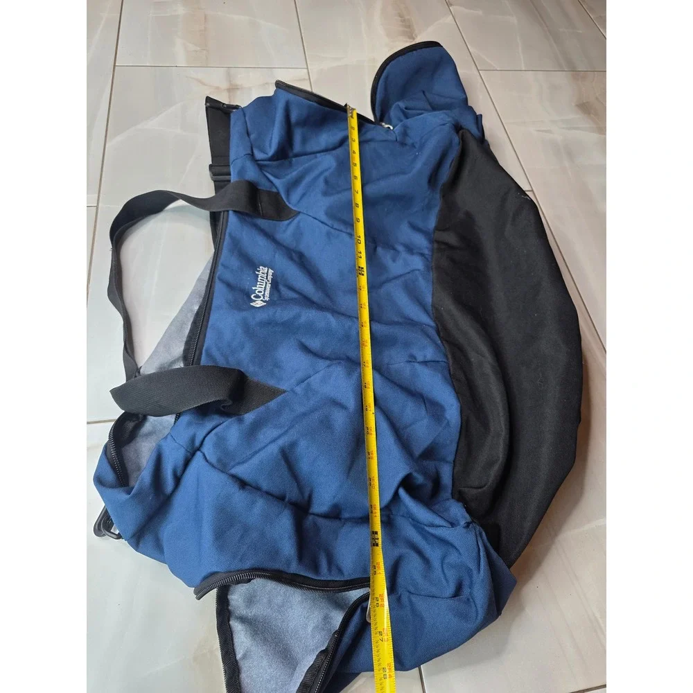 Columbia Sportswear Duffel Bag Blue Black Canvas Travel Gym Weekend Bag 26 In F2